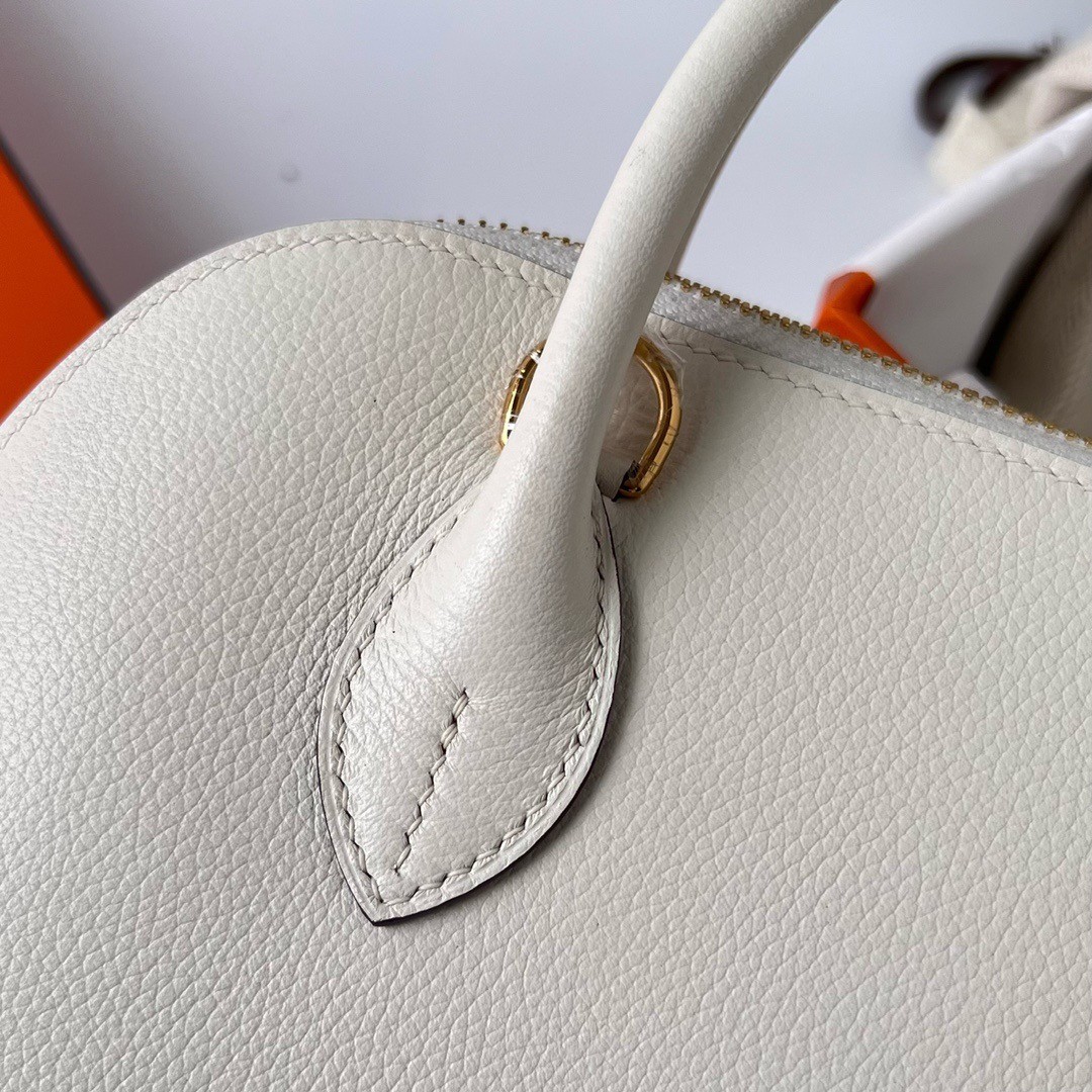 H**mes bolide 1923 25 handmade bag in nata evercolor calfskin