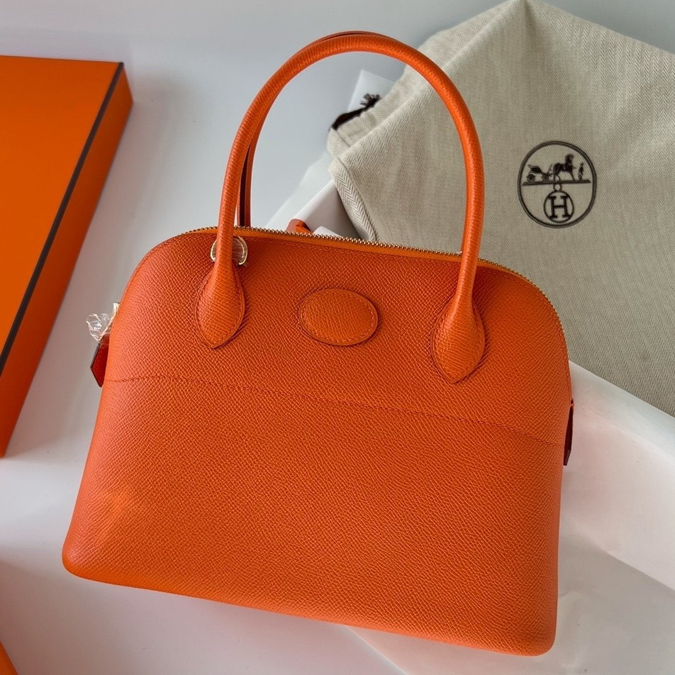 H**mes bolide 1923 27 handmade bag in orange epsom calfskin
