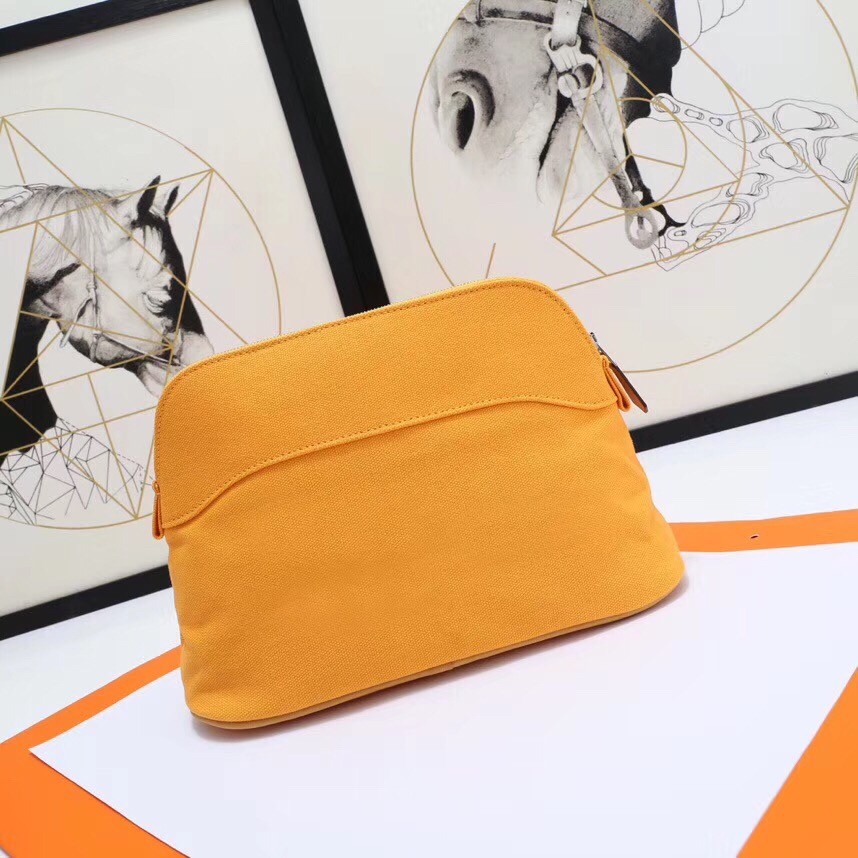 H**mes medium bolide travel case in solei cotton