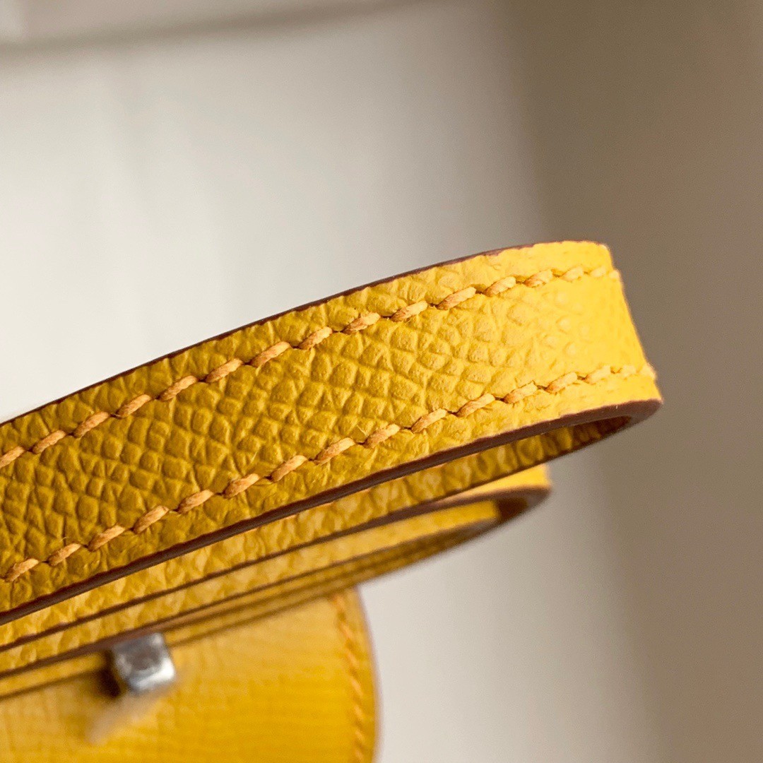 H**mes constance 18 handmade bag in jaune ambre epsom calfskin