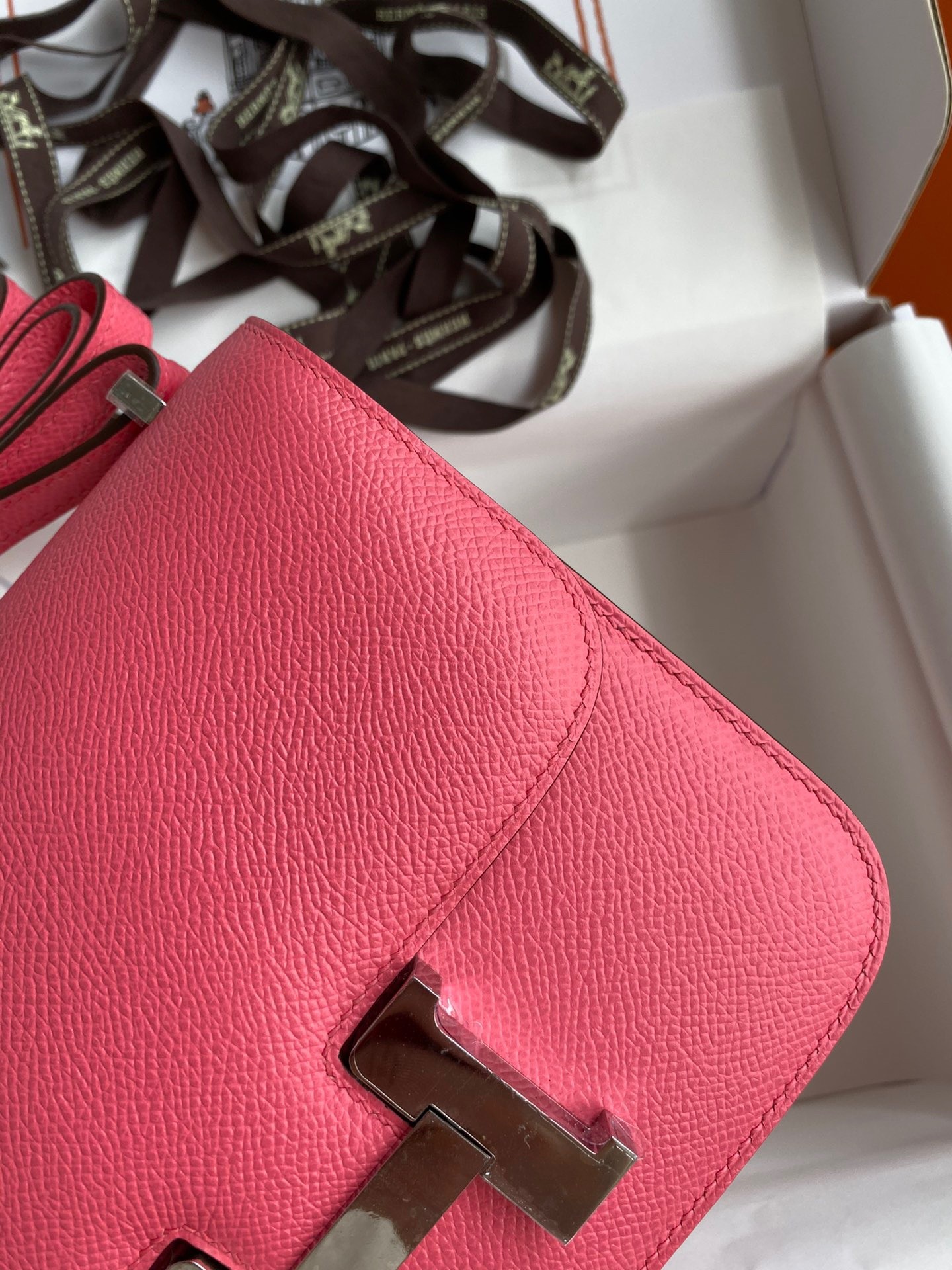 H**mes constance 18 handmade bag in rose lipstick epsom calfskin