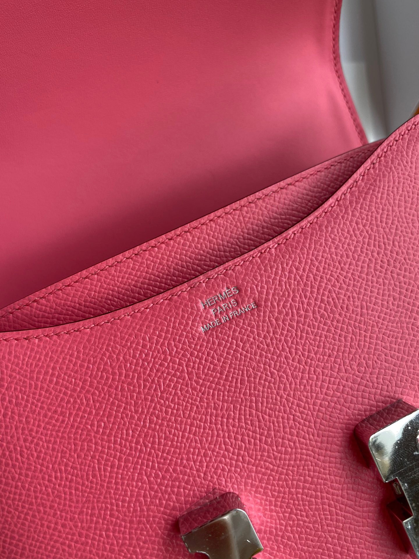 H**mes constance 18 handmade bag in rose lipstick epsom calfskin