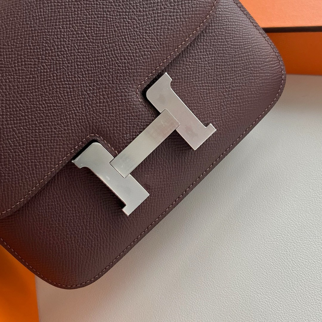 H**mes constance 18 handmade bag in rouge sellier epsom calfskin