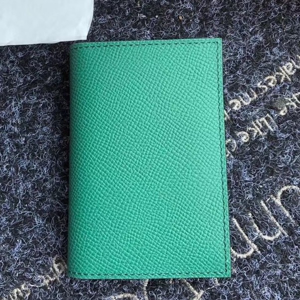H**mes mc² euclide card holder in green epsom leather