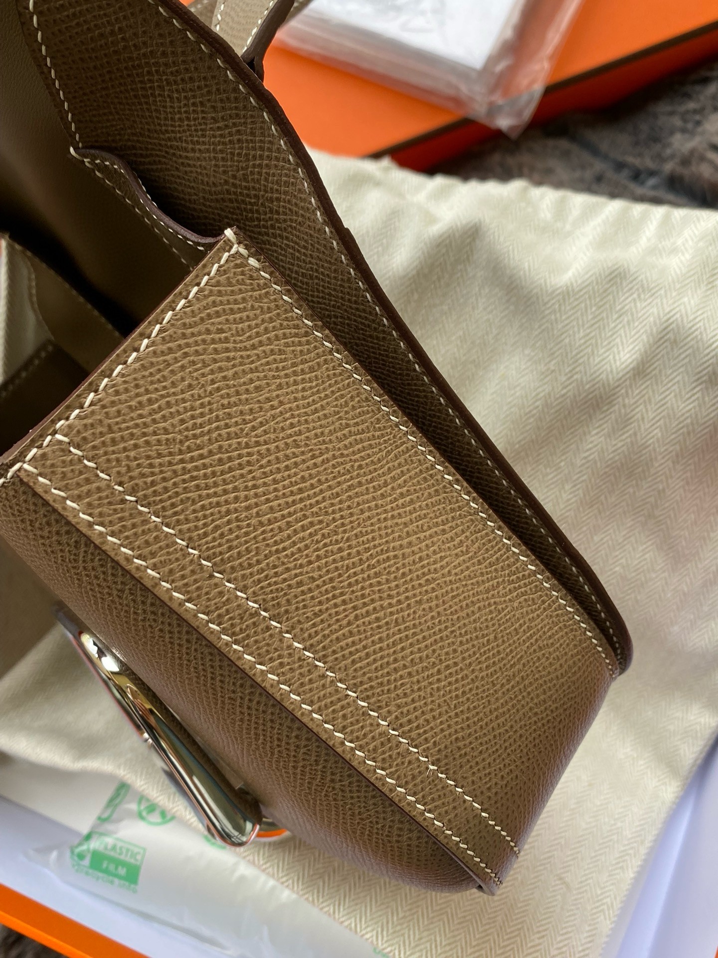 H**mes della cavalleria ii mini bag in taupe epsom calfskin