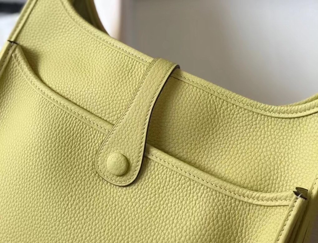 H**mes evelyne iii 29 pm bag in jaune poussin clemence leather