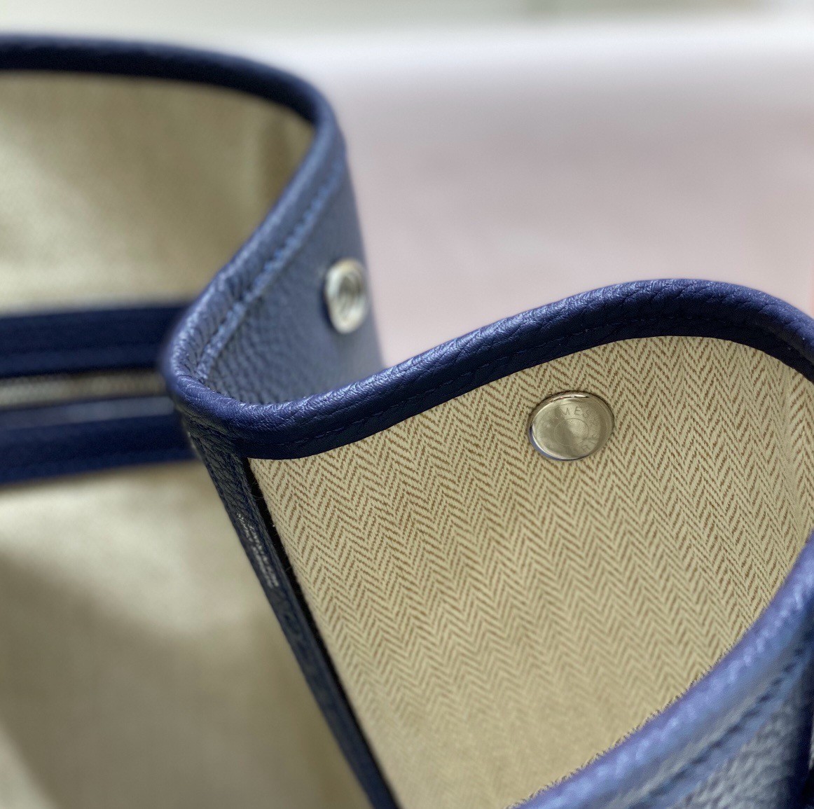 H**mes garden party 36 bag in blue saphir clemence leather