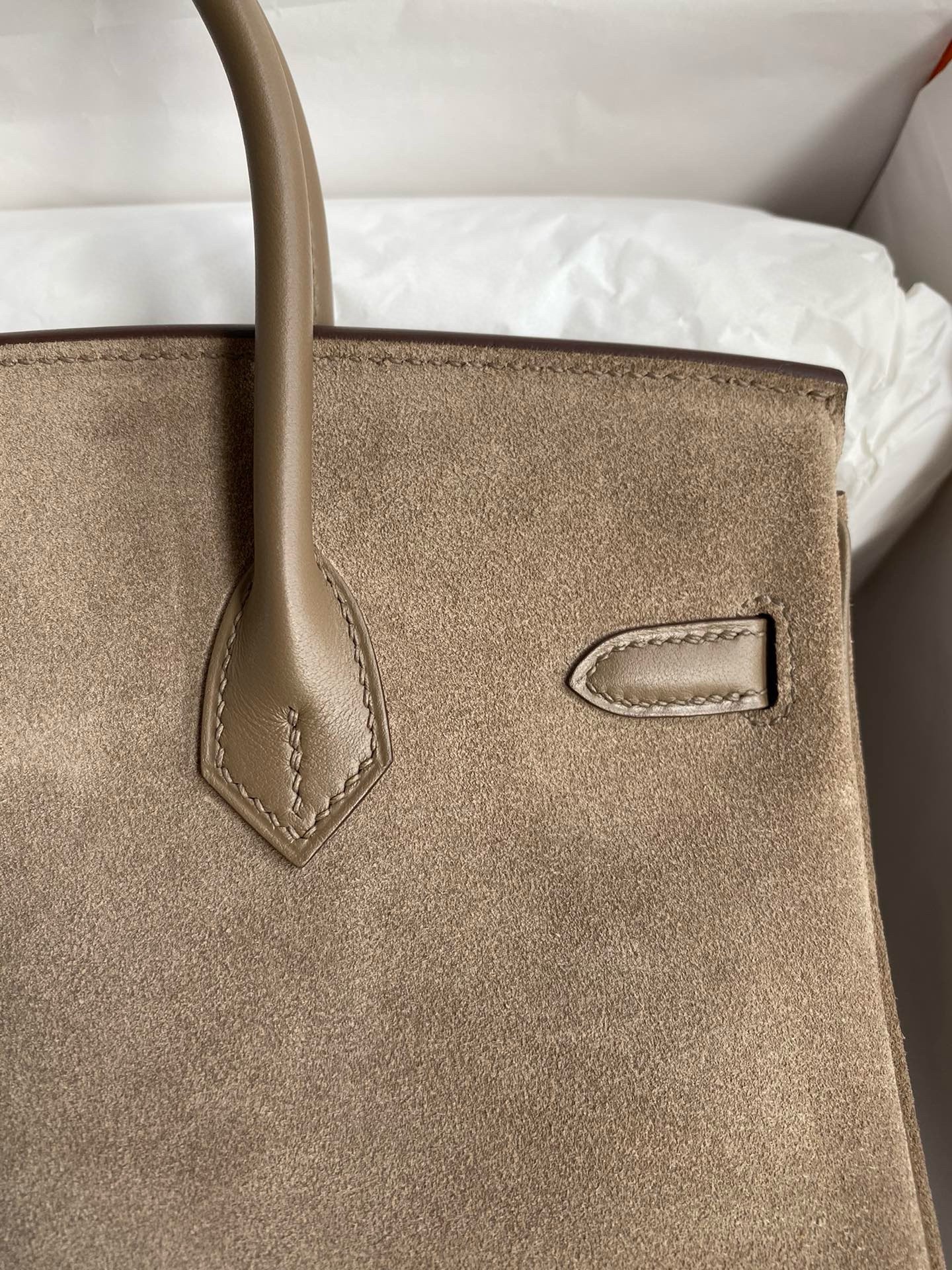 H**mes birkin 25 grizzly bag in taupe veau doblis and swift leather