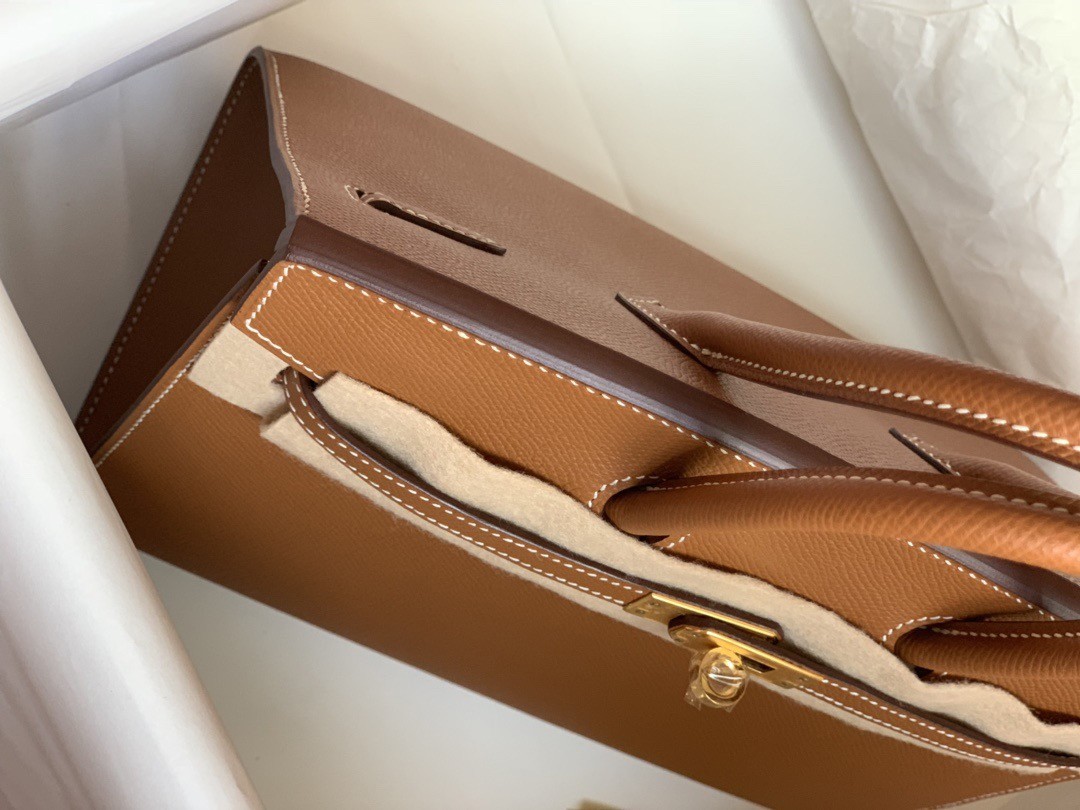 H**mes birkin 25 sellier handmade bag in gold epsom calfskin