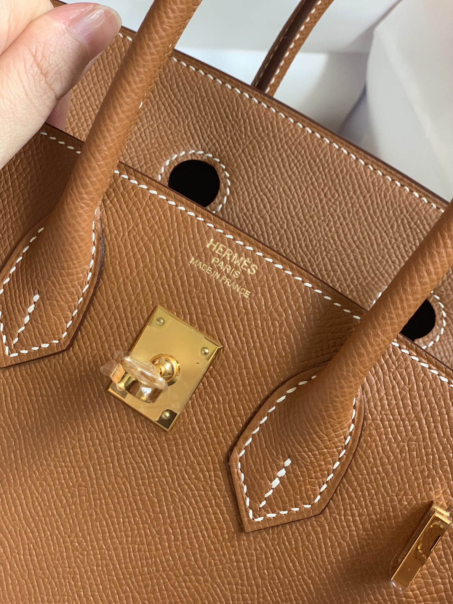 H**mes birkin 25 sellier handmade bag in gold epsom calfskin
