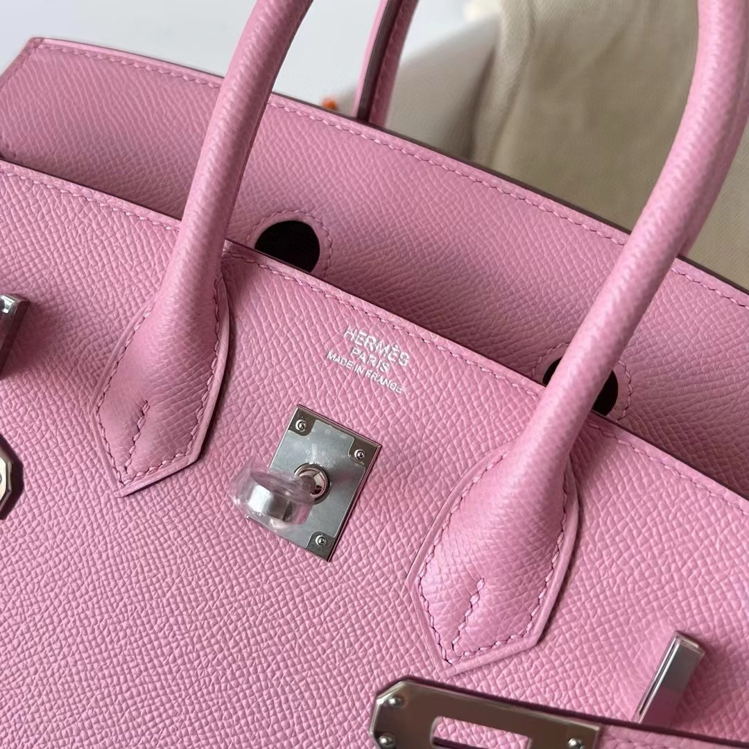 H**mes birkin 25 sellier handmade bag in rose confetti epsom calfskin