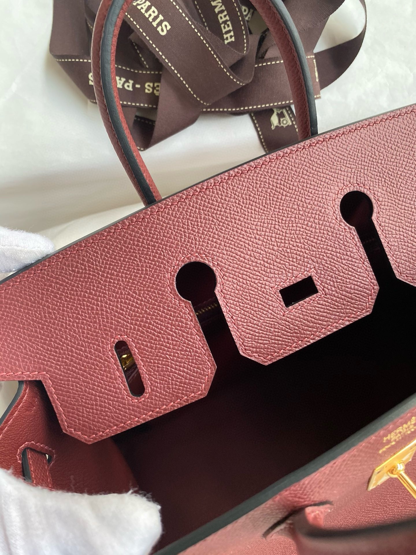 H**mes birkin 25 sellier handmade bag in rouge h epsom calfskin