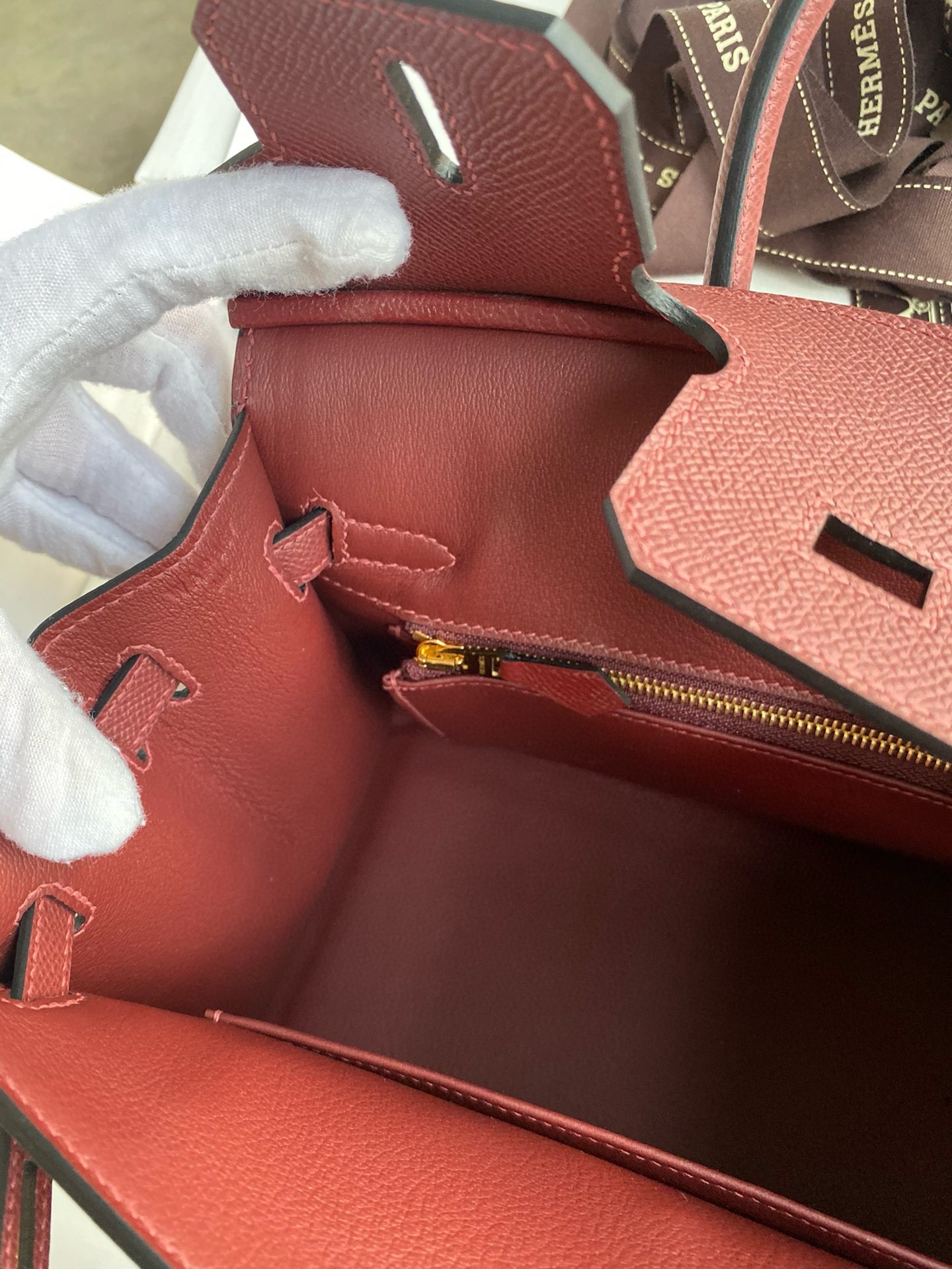 H**mes birkin 25 sellier handmade bag in rouge h epsom calfskin