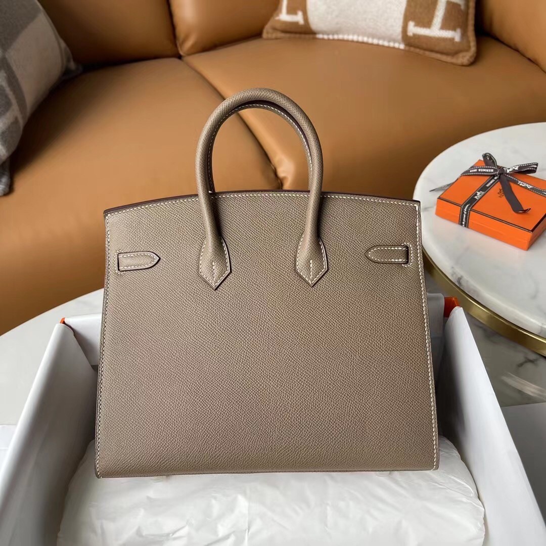H**mes birkin 25 sellier handmade bag in taupe epsom calfskin