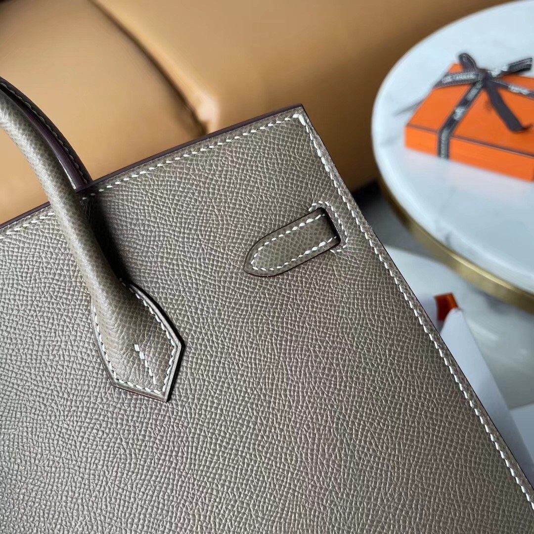 H**mes birkin 25 sellier handmade bag in taupe epsom calfskin