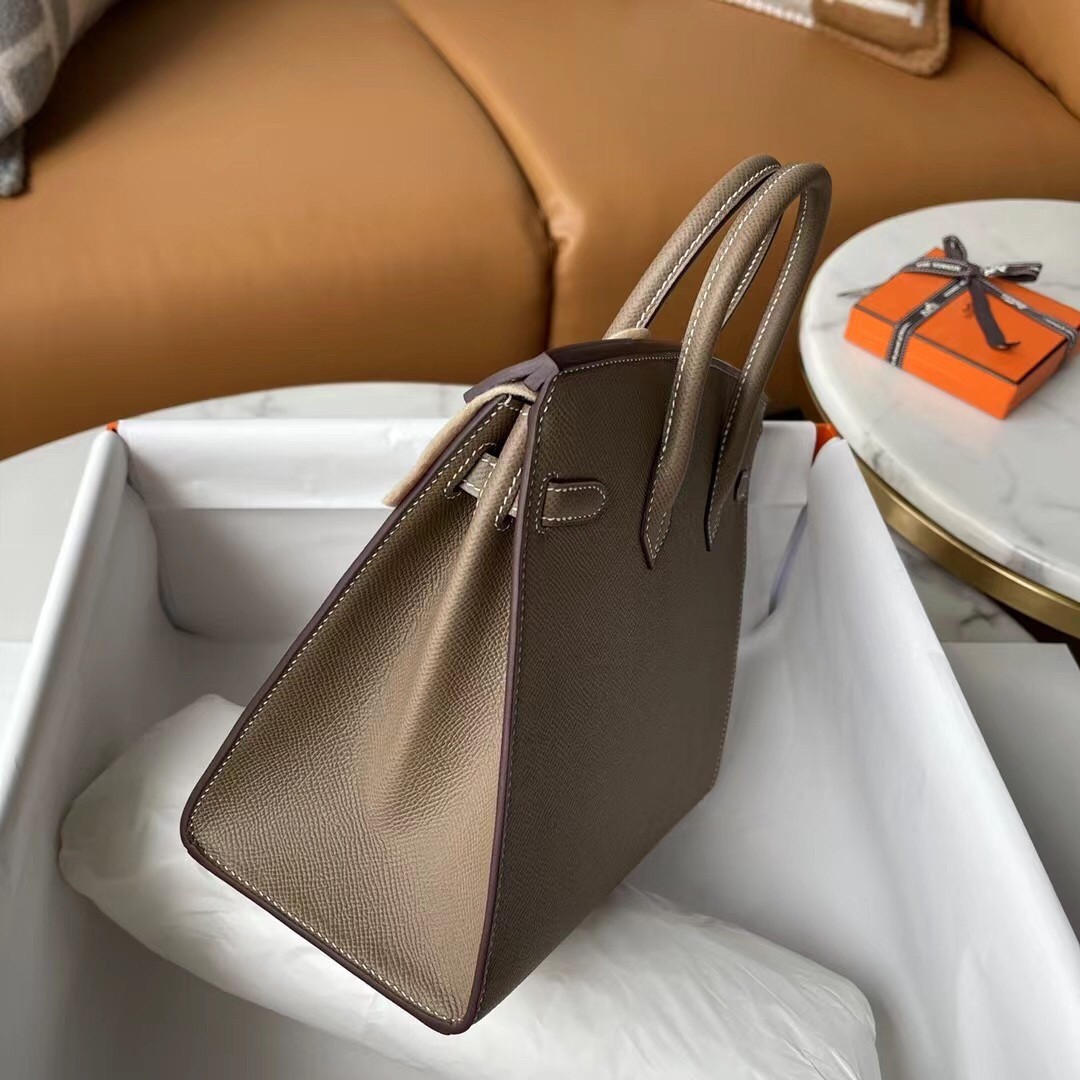H**mes birkin 25 sellier handmade bag in taupe epsom calfskin