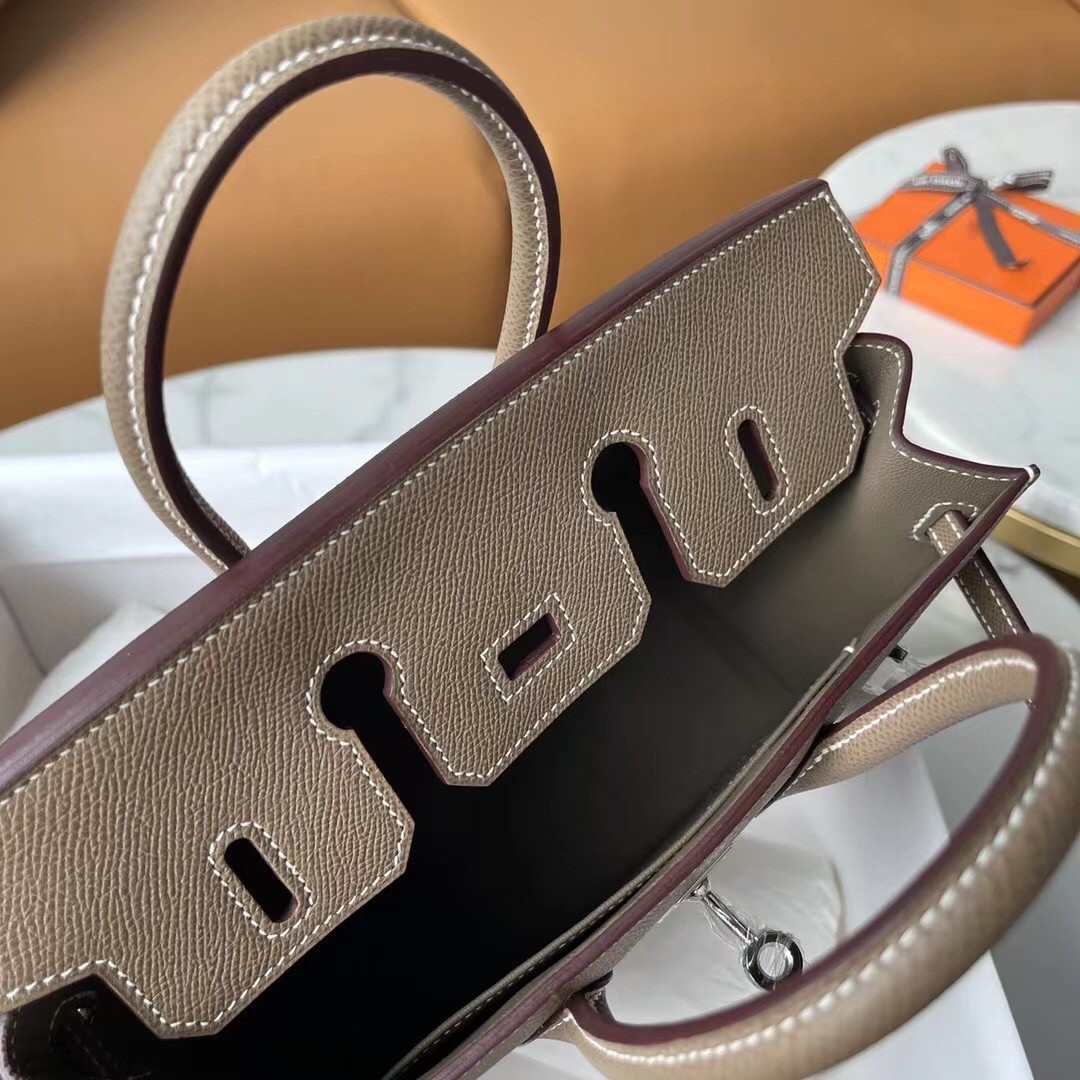 H**mes birkin 25 sellier handmade bag in taupe epsom calfskin