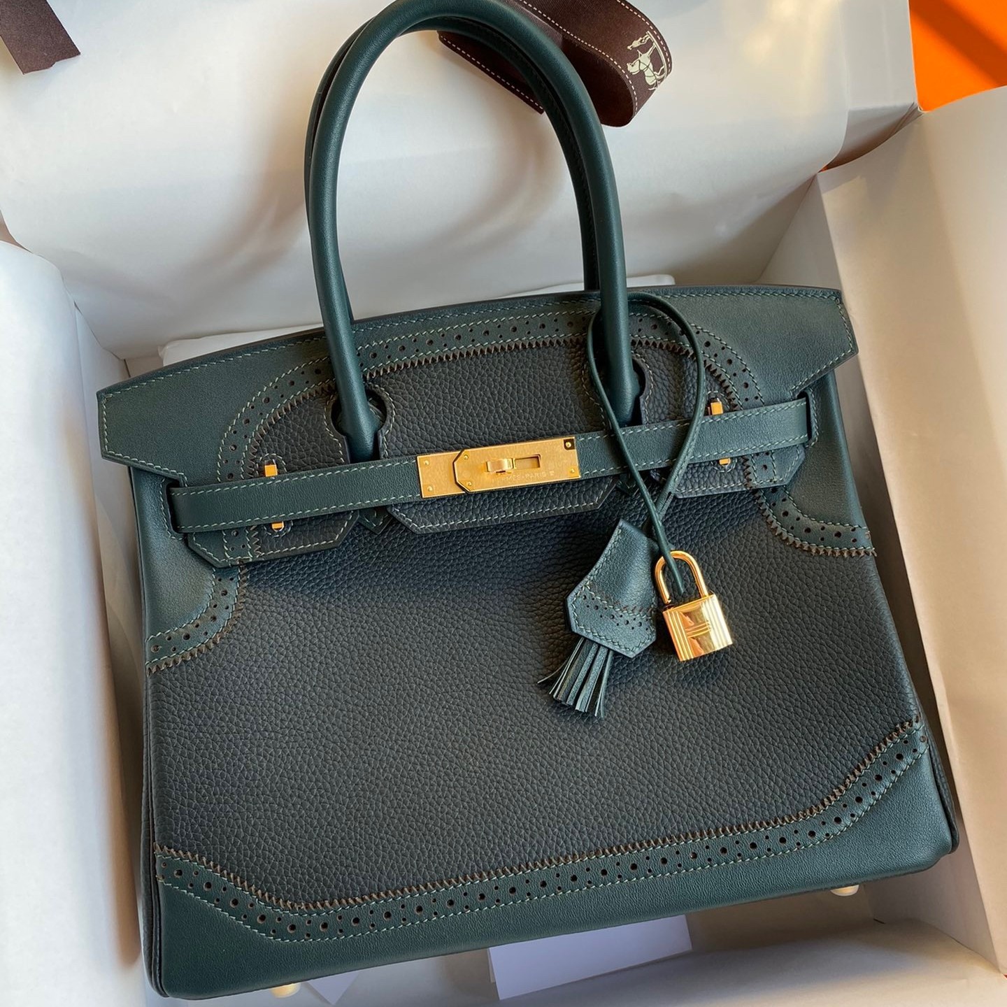 H**mes ghillies birkin 30cm limited-edition bag in black calfskin