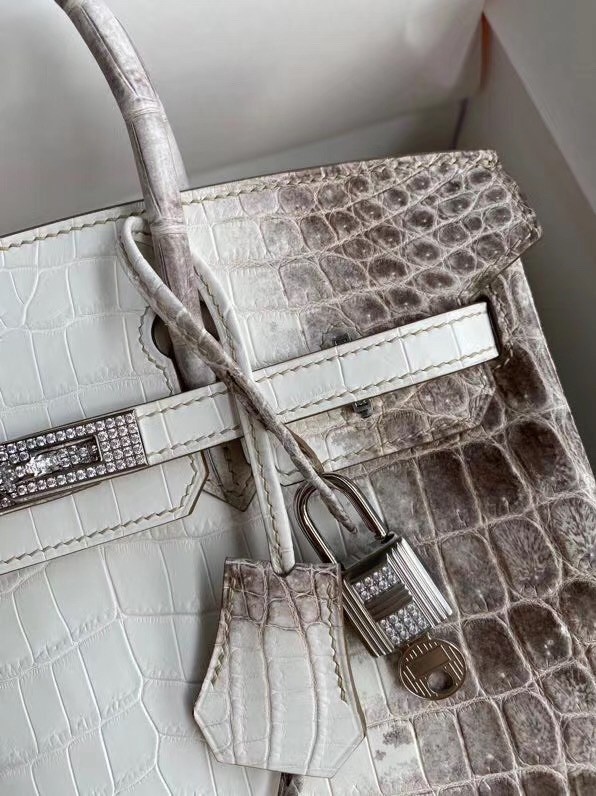 h**mes Di*m*nd birkin 30cm bag in himalaya niloticus crocodile skin