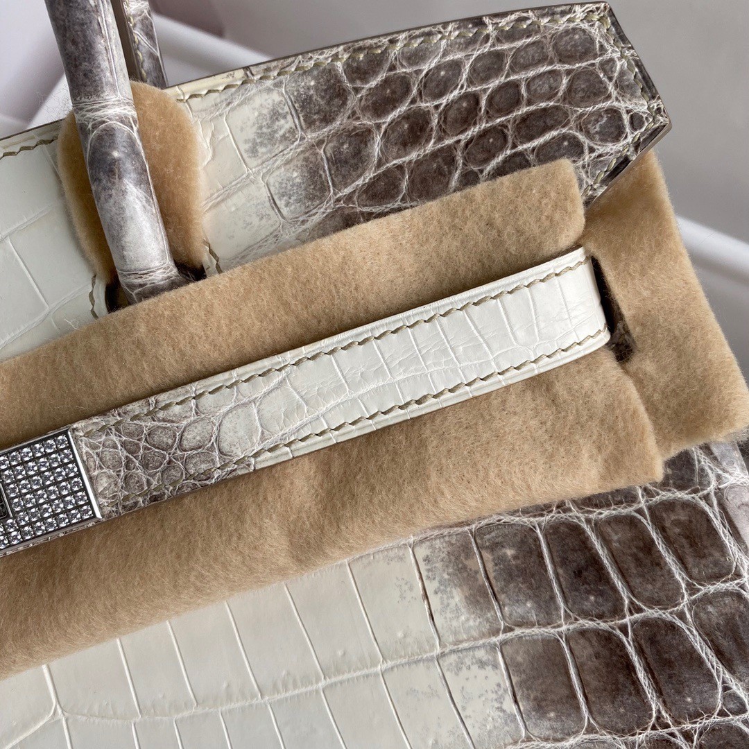 h**mes Di*m*nd birkin 30cm bag in himalaya niloticus crocodile skin