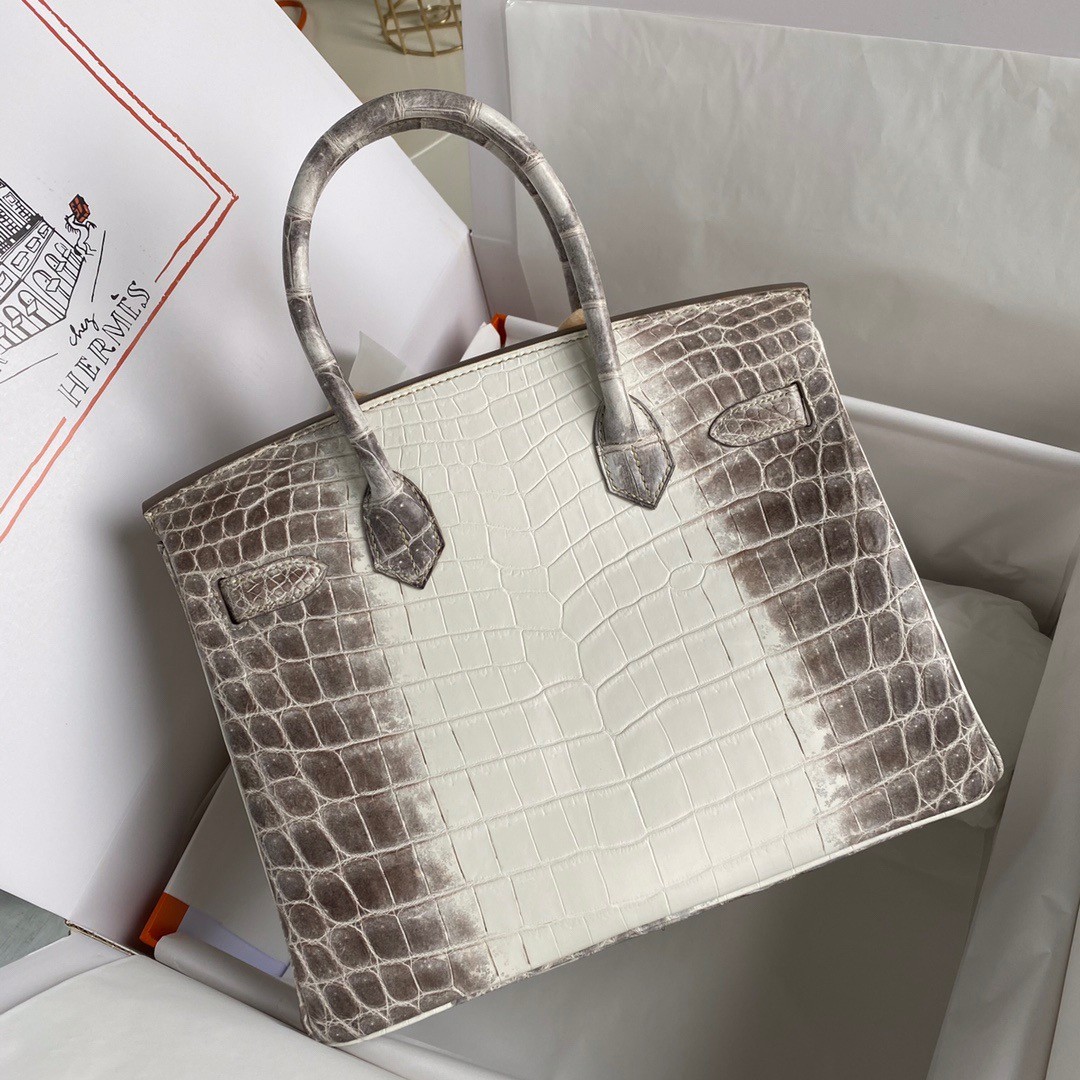 h**mes Di*m*nd birkin 30cm bag in himalaya niloticus crocodile skin