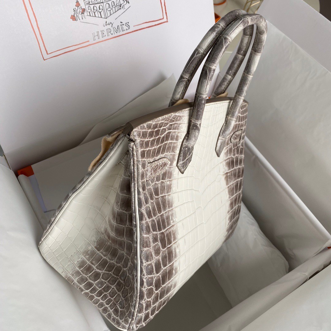 h**mes Di*m*nd birkin 30cm bag in himalaya niloticus crocodile skin