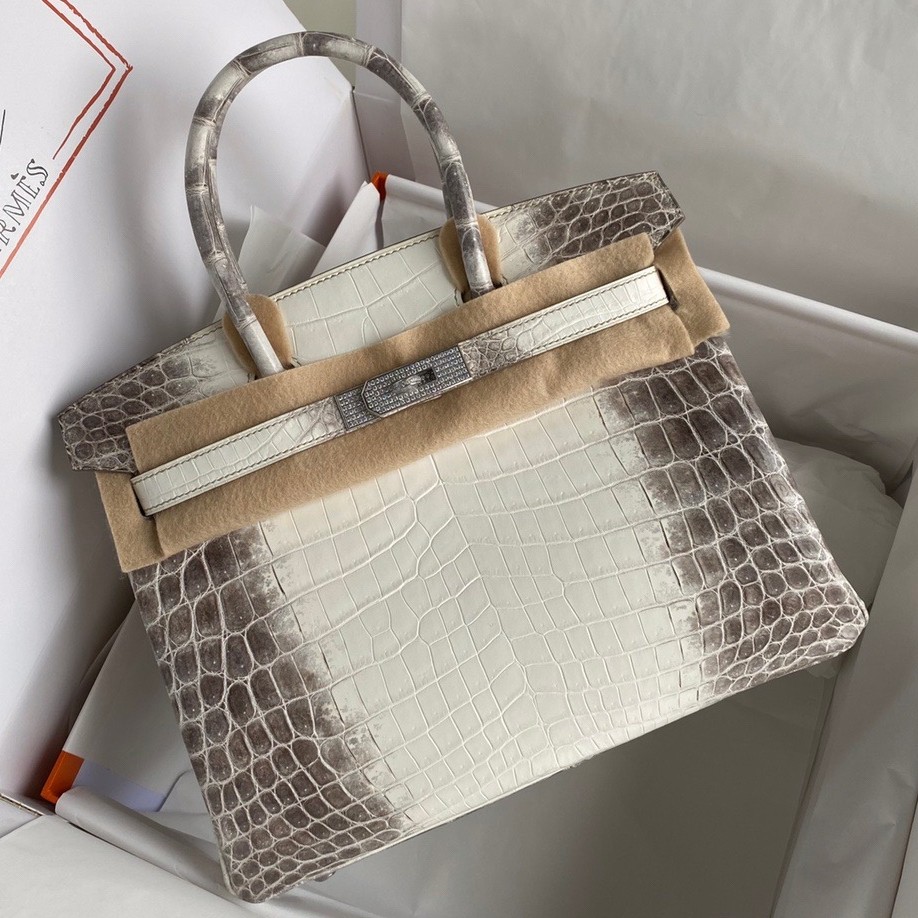 h**mes Di*m*nd birkin 30cm bag in himalaya niloticus crocodile skin