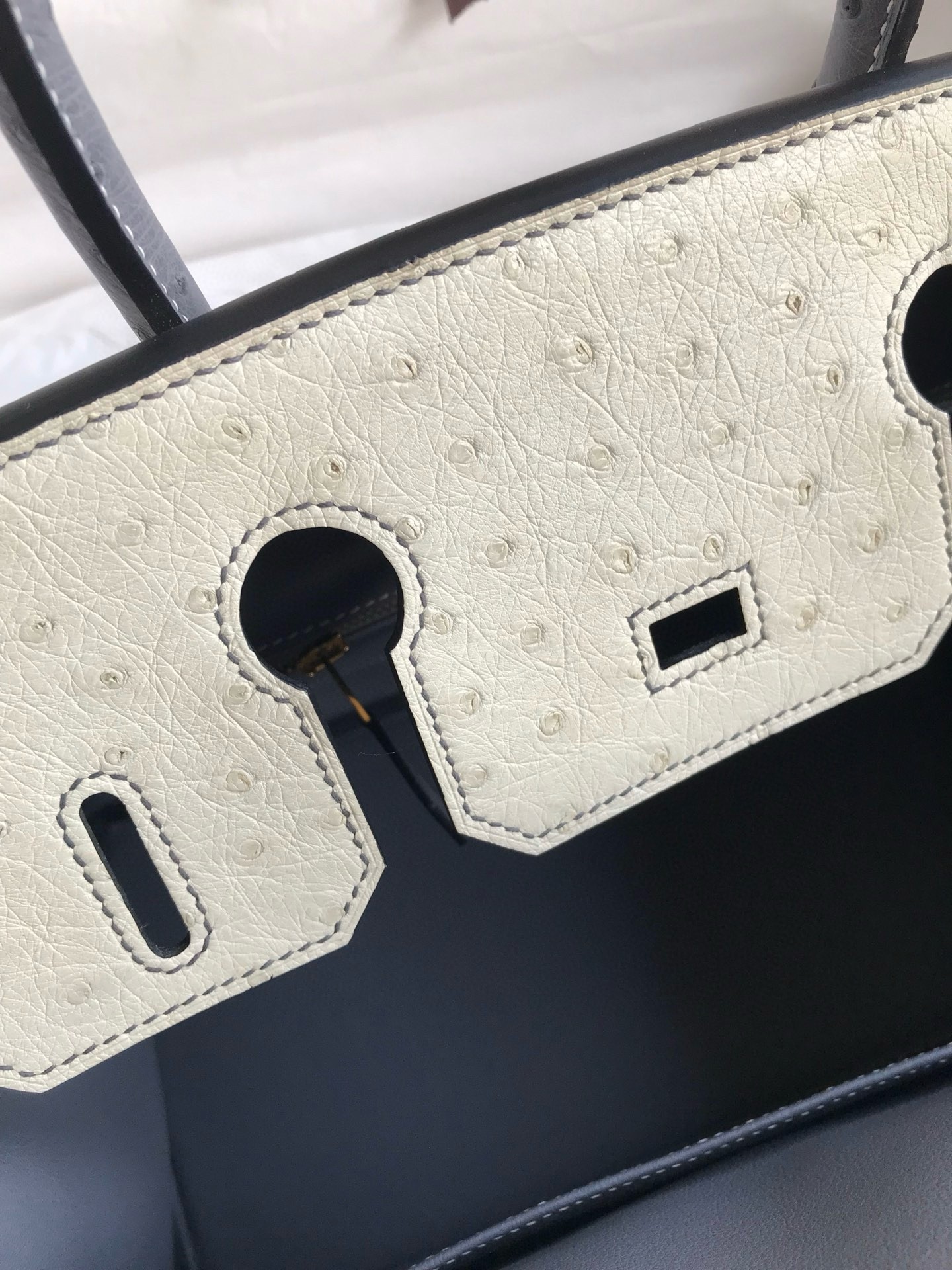 H**mes hss birkin 30 bicolor bag in beton and gris agate ostrich leather