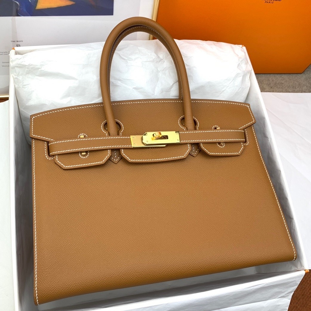 H**mes birkin 30 sellier handmade bag in gold epsom calfskin