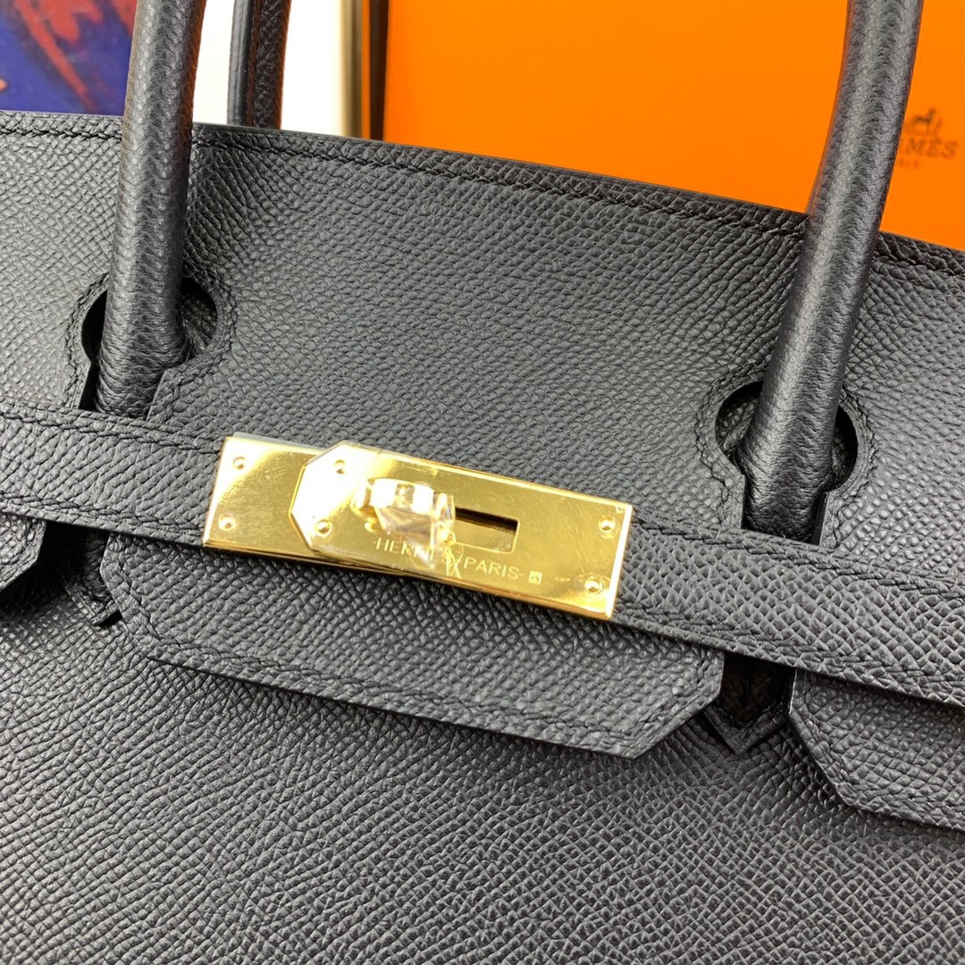 H**mes birkin 30 sellier handmade bag in black epsom calfskin