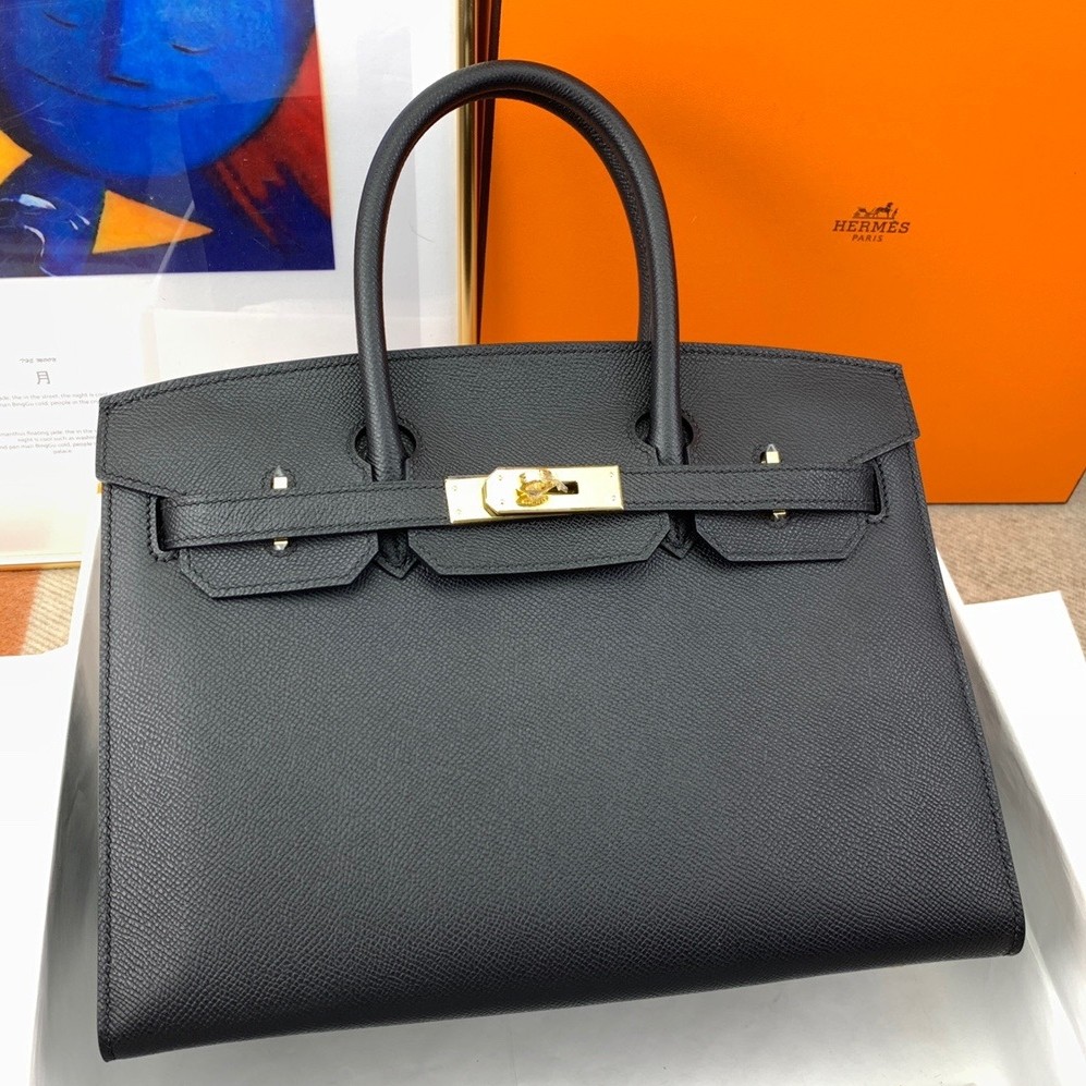 H**mes birkin 30 sellier handmade bag in black epsom calfskin