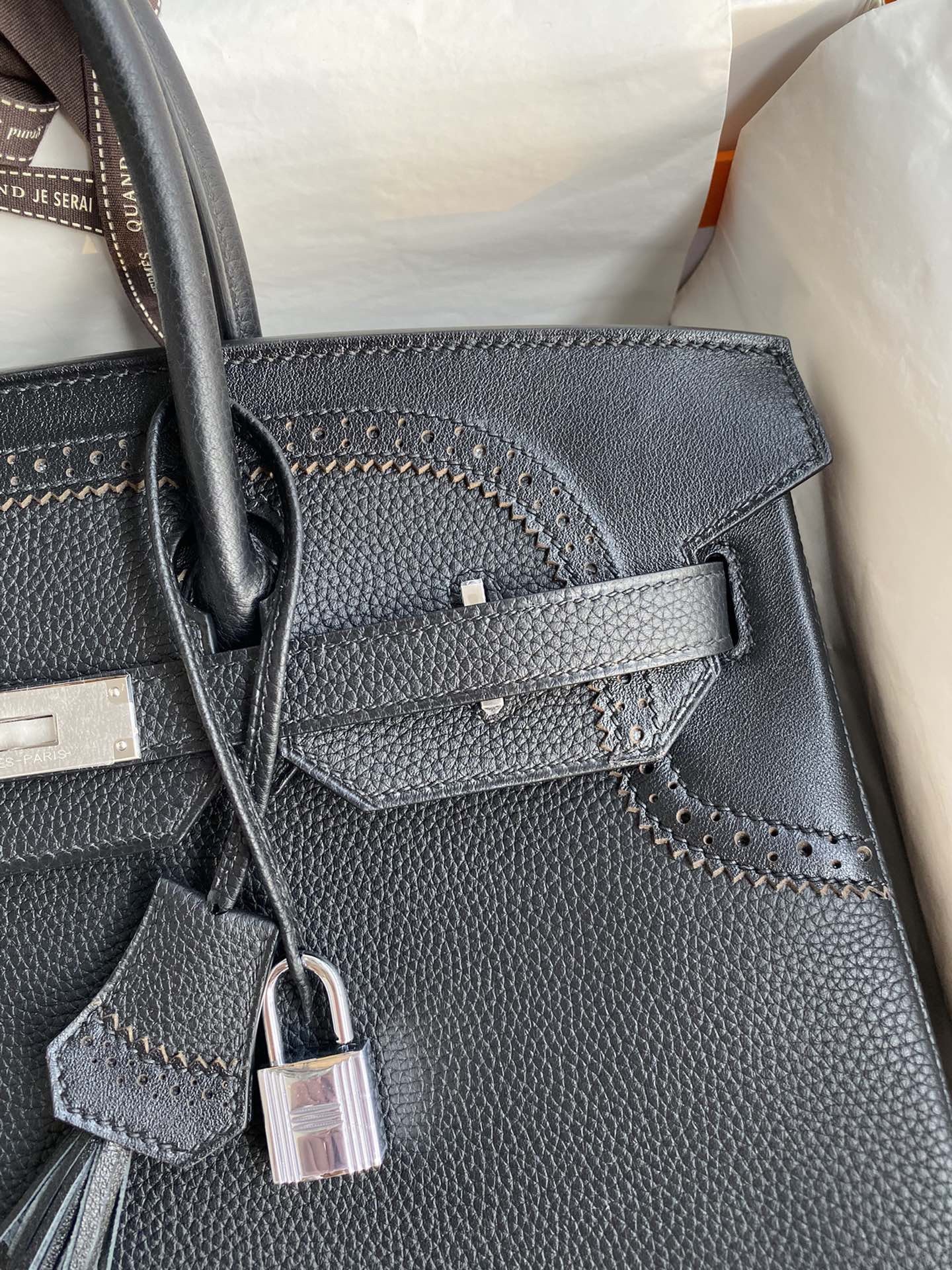 H**mes ghillies birkin 35cm limited-edition bag in black calfskin