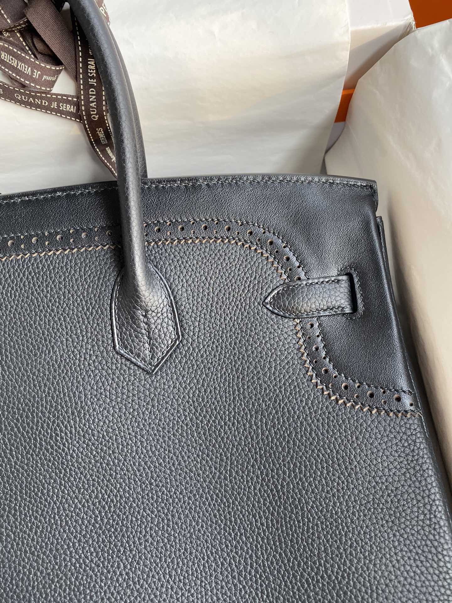 H**mes ghillies birkin 35cm limited-edition bag in black calfskin