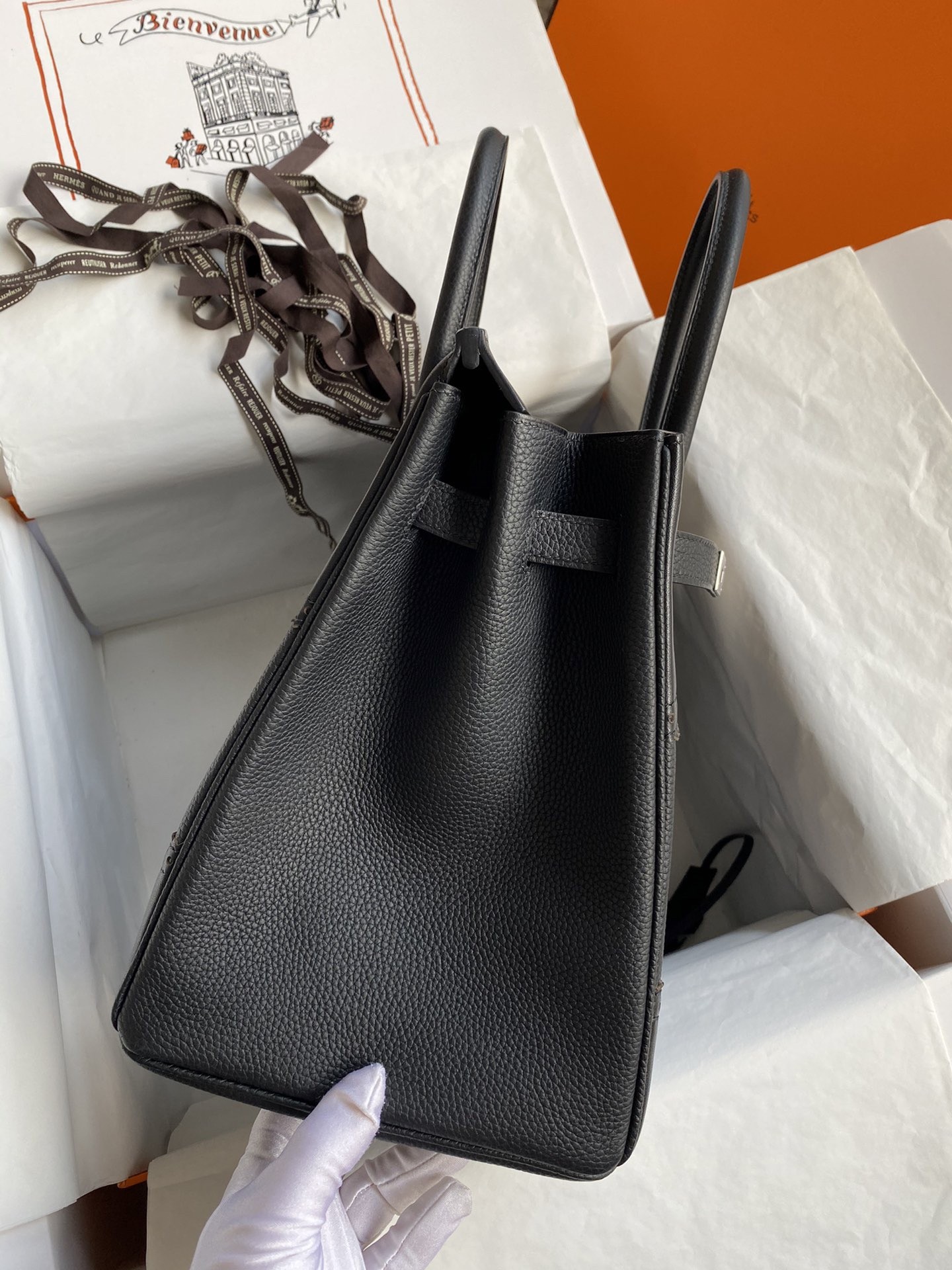 H**mes ghillies birkin 35cm limited-edition bag in black calfskin
