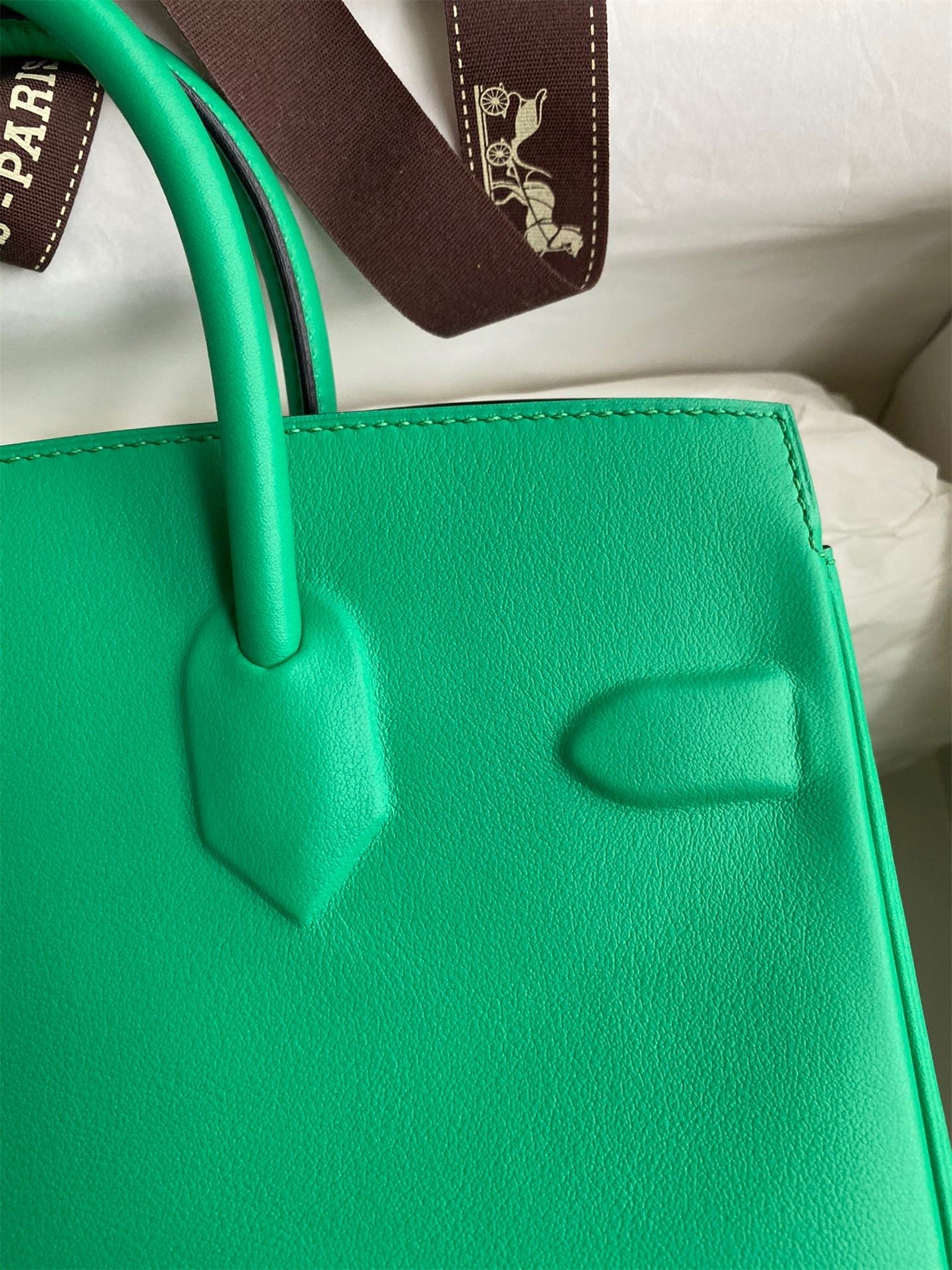 H**mes shadow birkin 25 limited edition bag in green swift calfskin