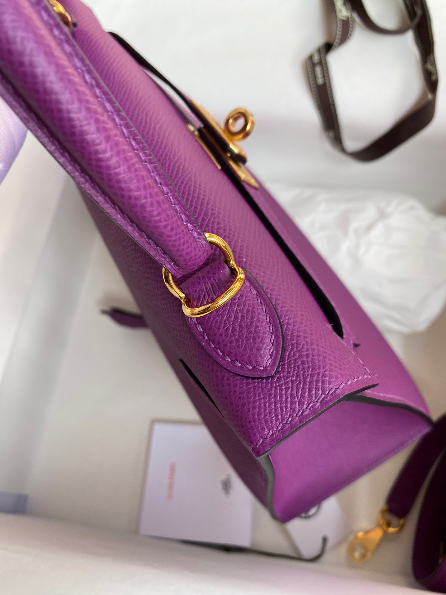 H**mes kelly sellier 25 handmade bag in anemone epsom calfskin