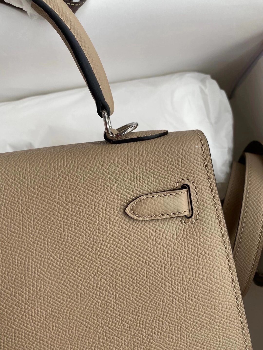 H**mes kelly sellier 25 handmade bag in trench epsom calfskin