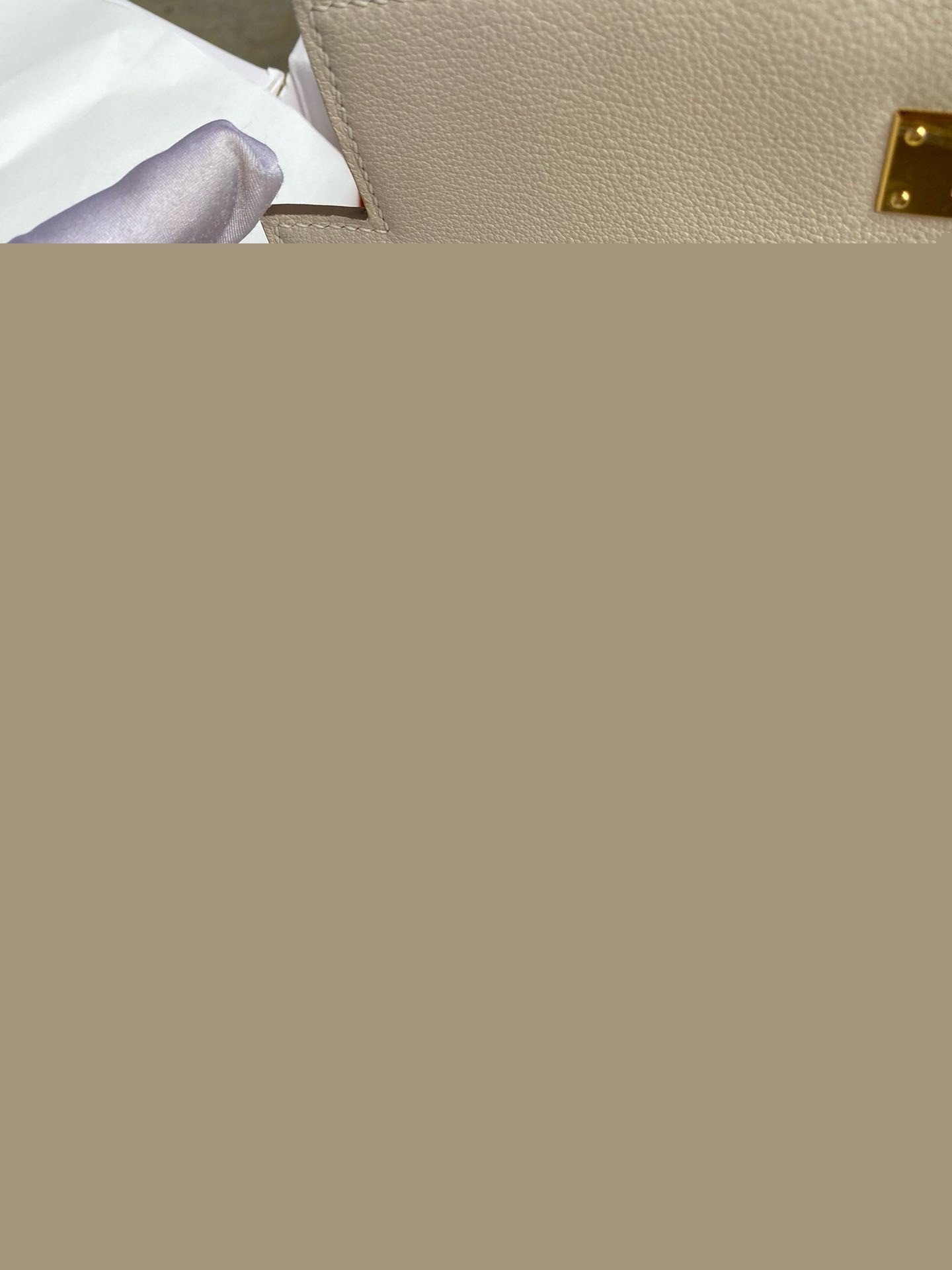 H**mes kelly retourne 28 handmade bag in craie evercolor calfskin