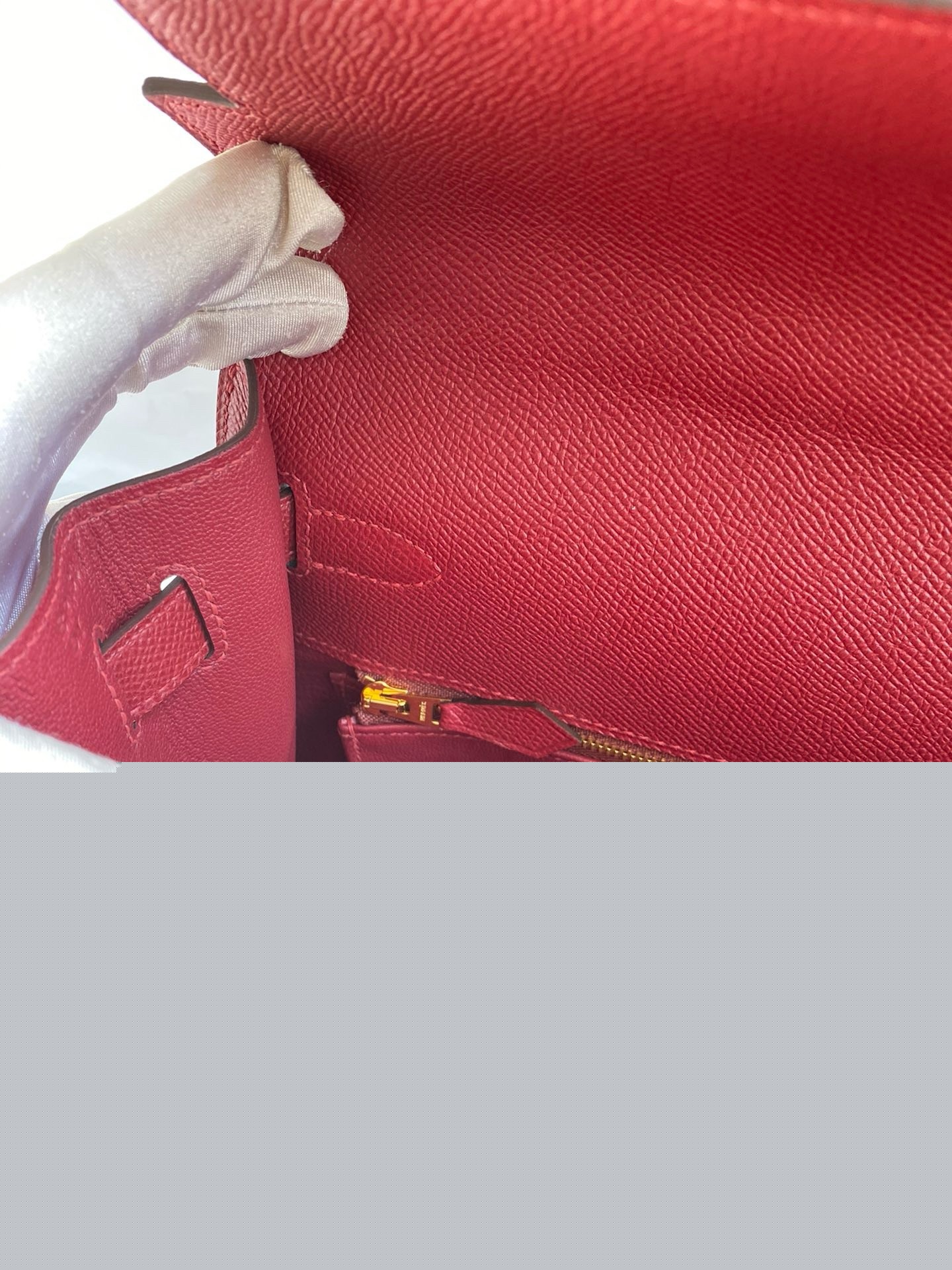 H**mes kelly sellier 32 handmade bag in red epsom calfskin