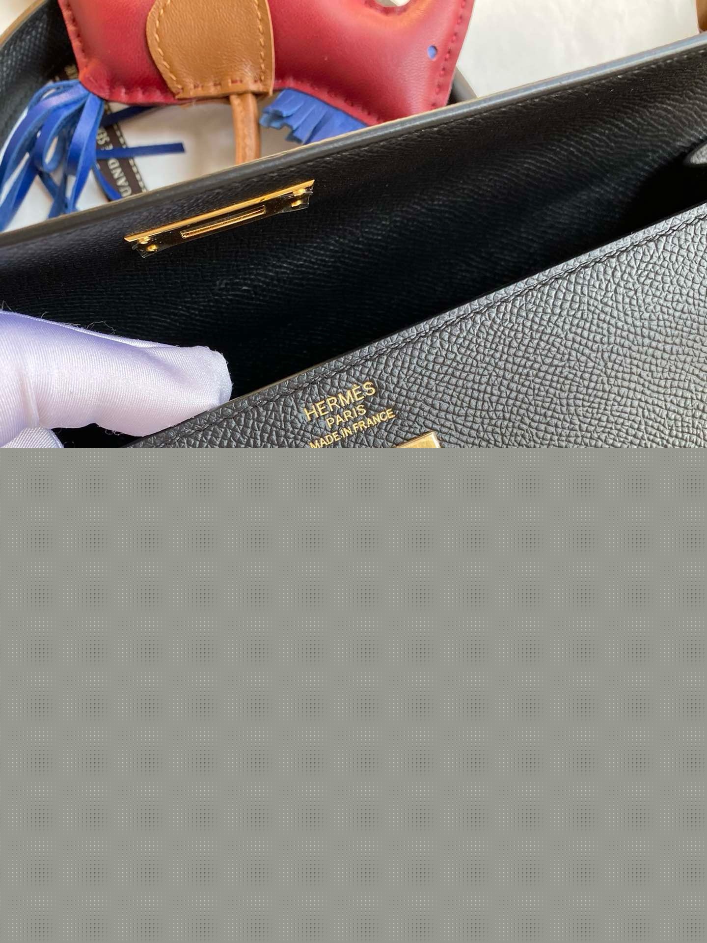 H**mes kelly sellier 35 handmade bag in black epsom calfskin