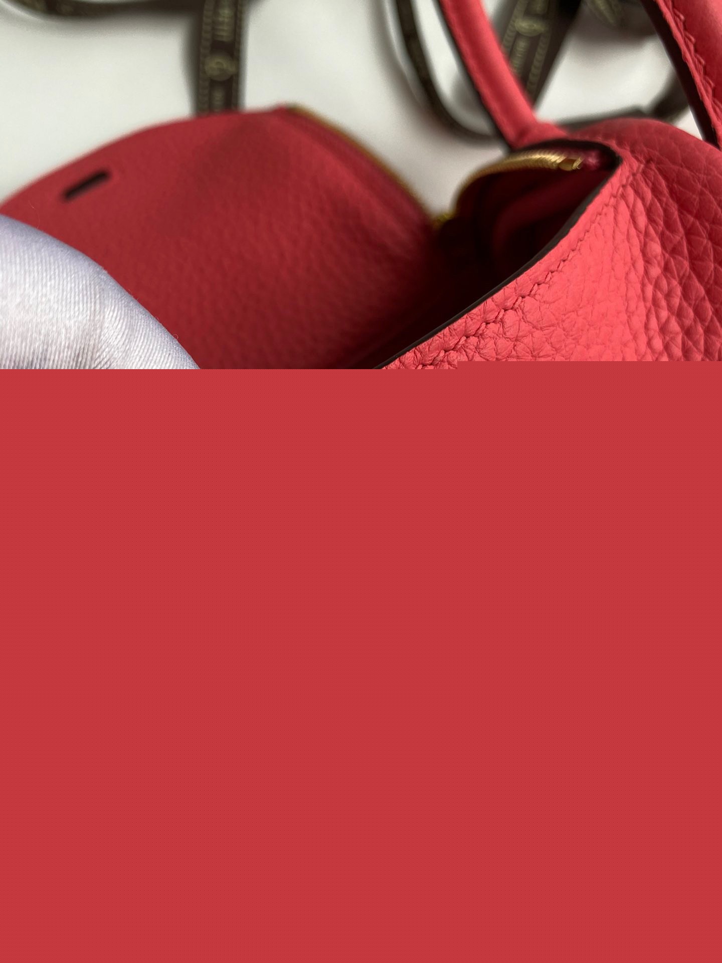 H**mes mini lindy handmade bag in rose lipstick clemence leather