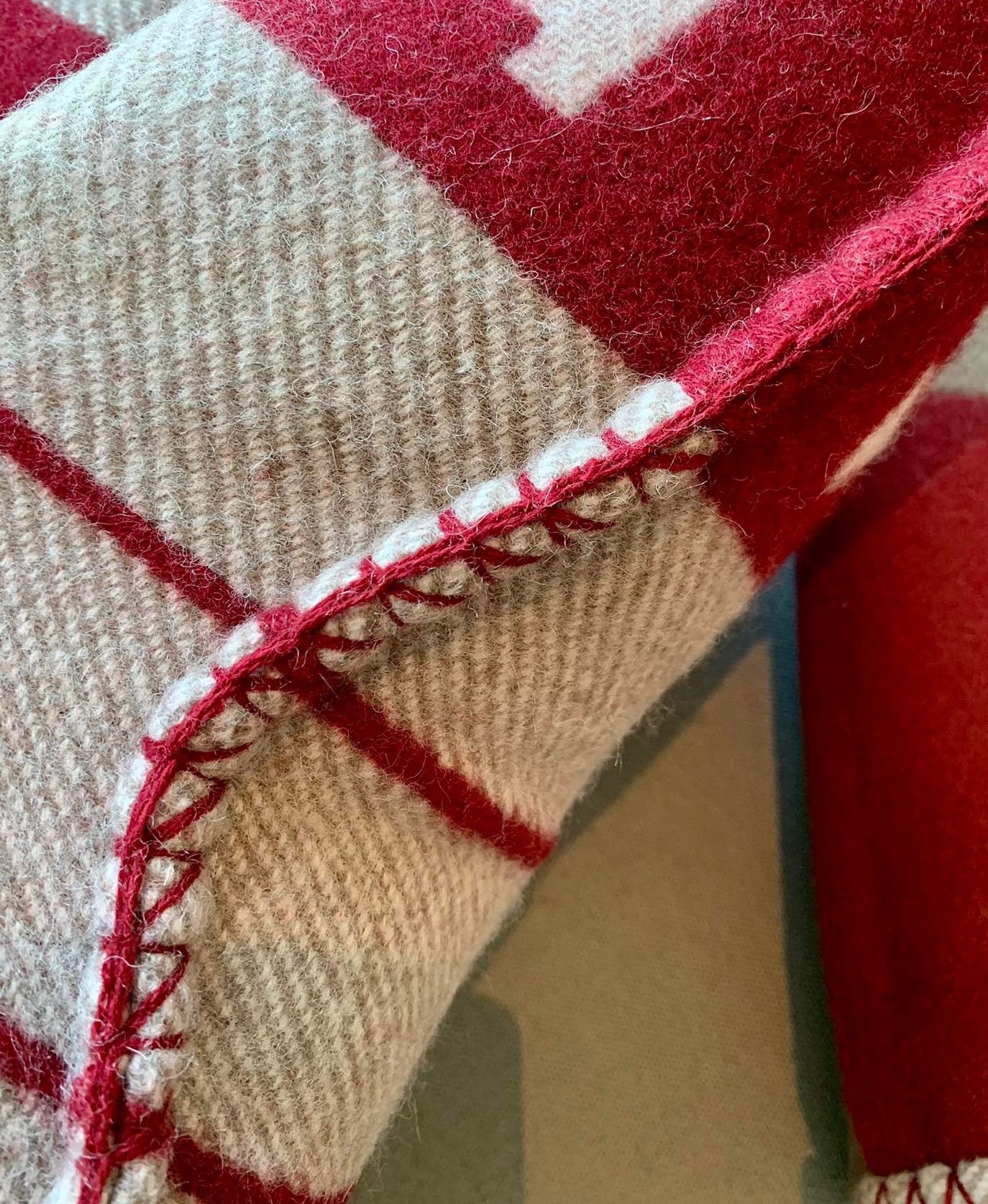 H**mes red small avalon iii pillow cover
