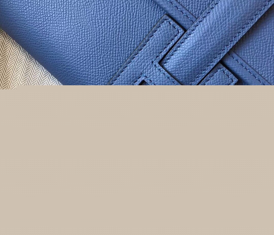 H**mes jige elan 29 clutch bag in blue agate epsom leather