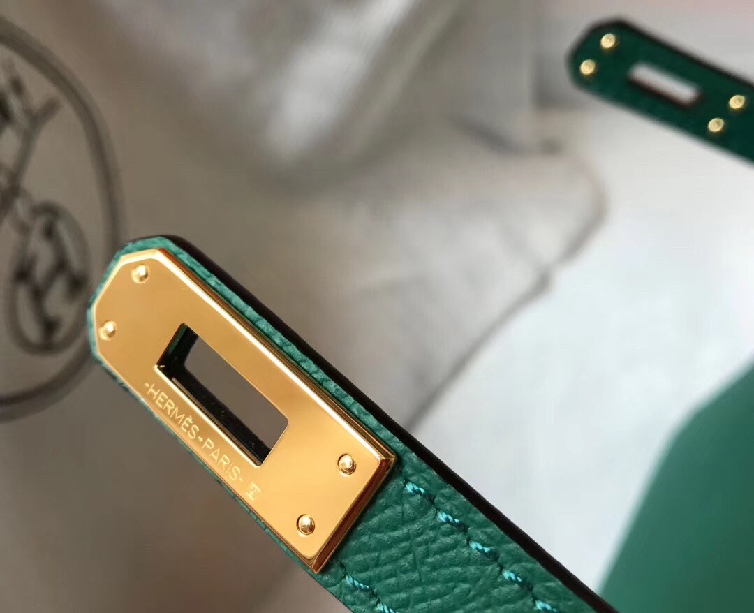 H**mes kelly mini ii bag in malachite epsom leather