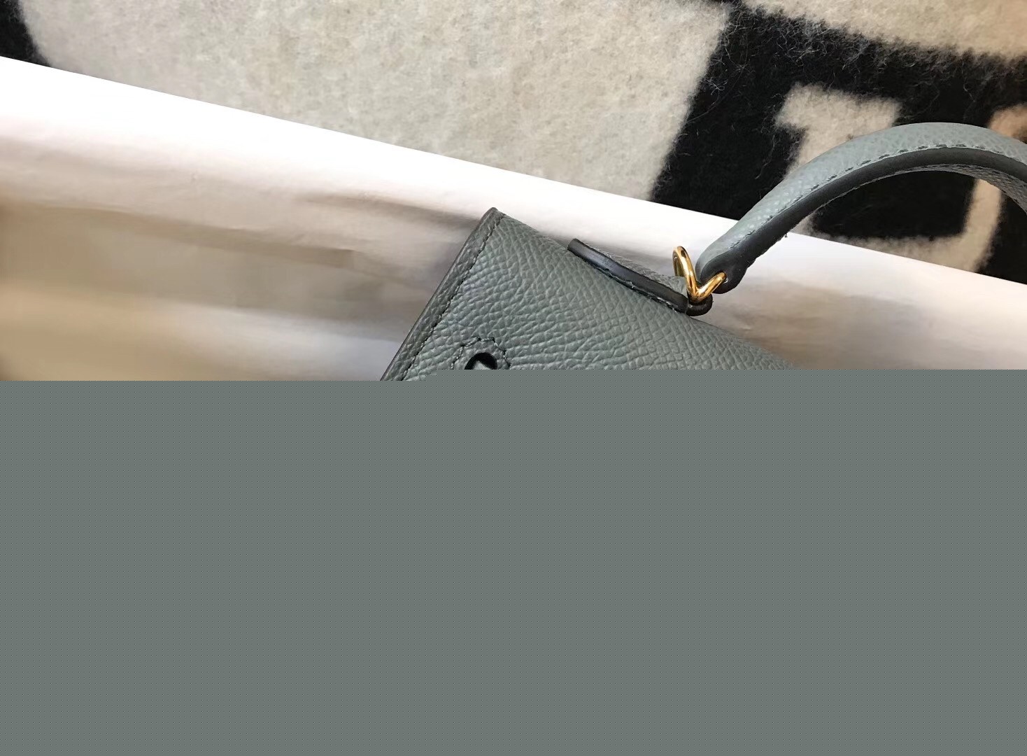 H**mes kelly mini ii bag in vert amande epsom leather