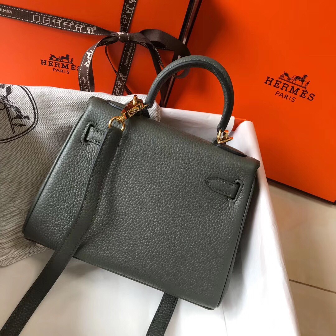 H**mes mini kelly 20cm bag in canopee clemence leather