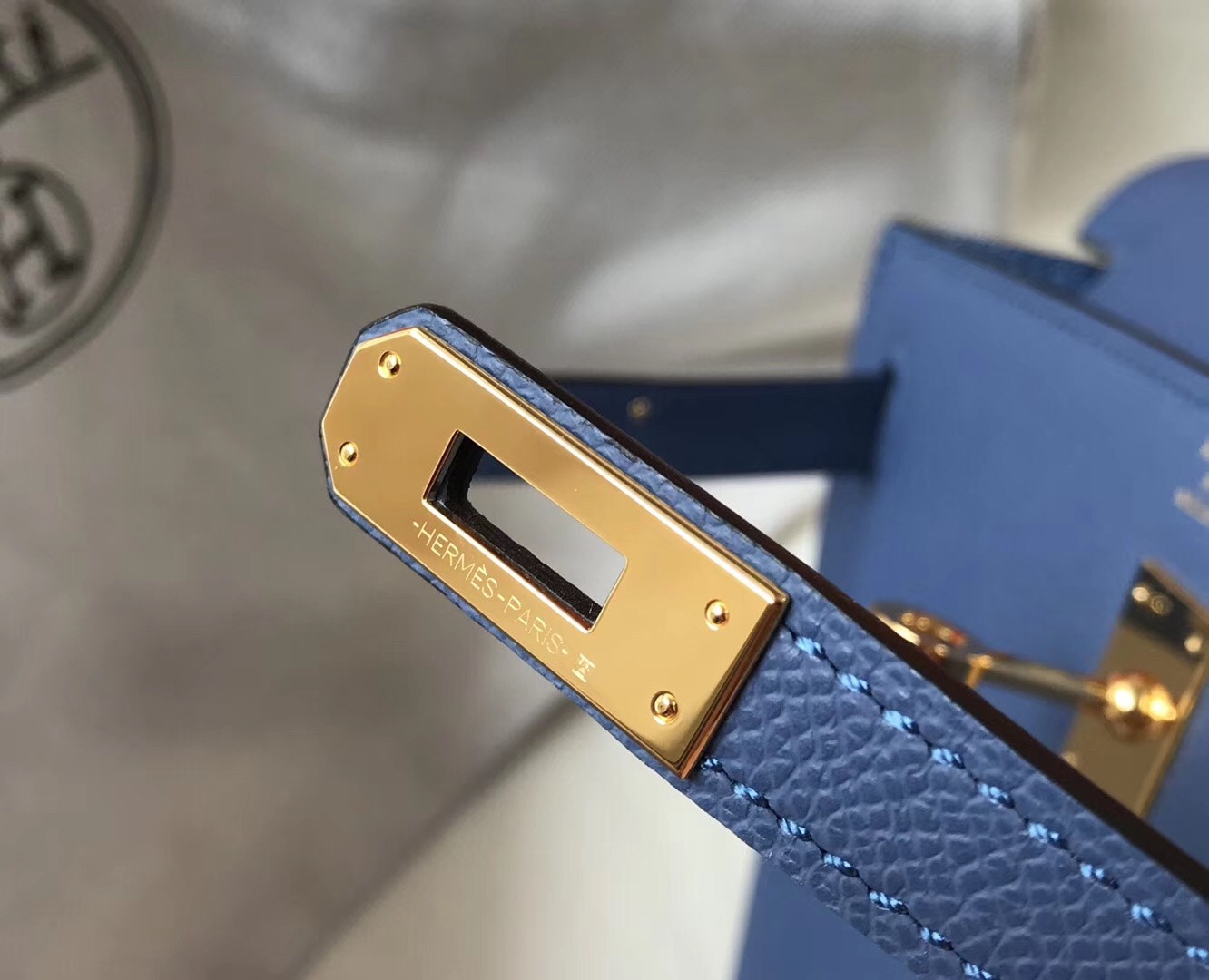 H**mes kelly 25cm sellier bag in agate blue epsom leather