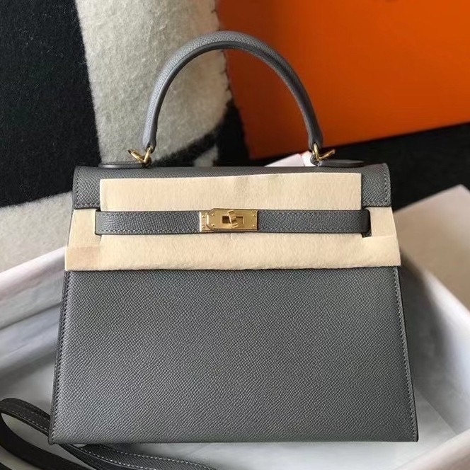 H**mes kelly 25cm sellier bag in ardoise epsom leather