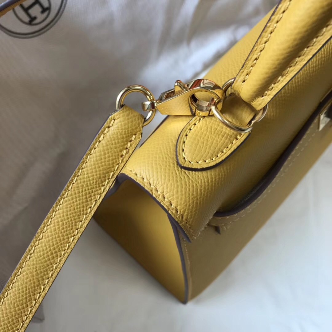 H**mes kelly 25cm sellier bag in yellow epsom leather