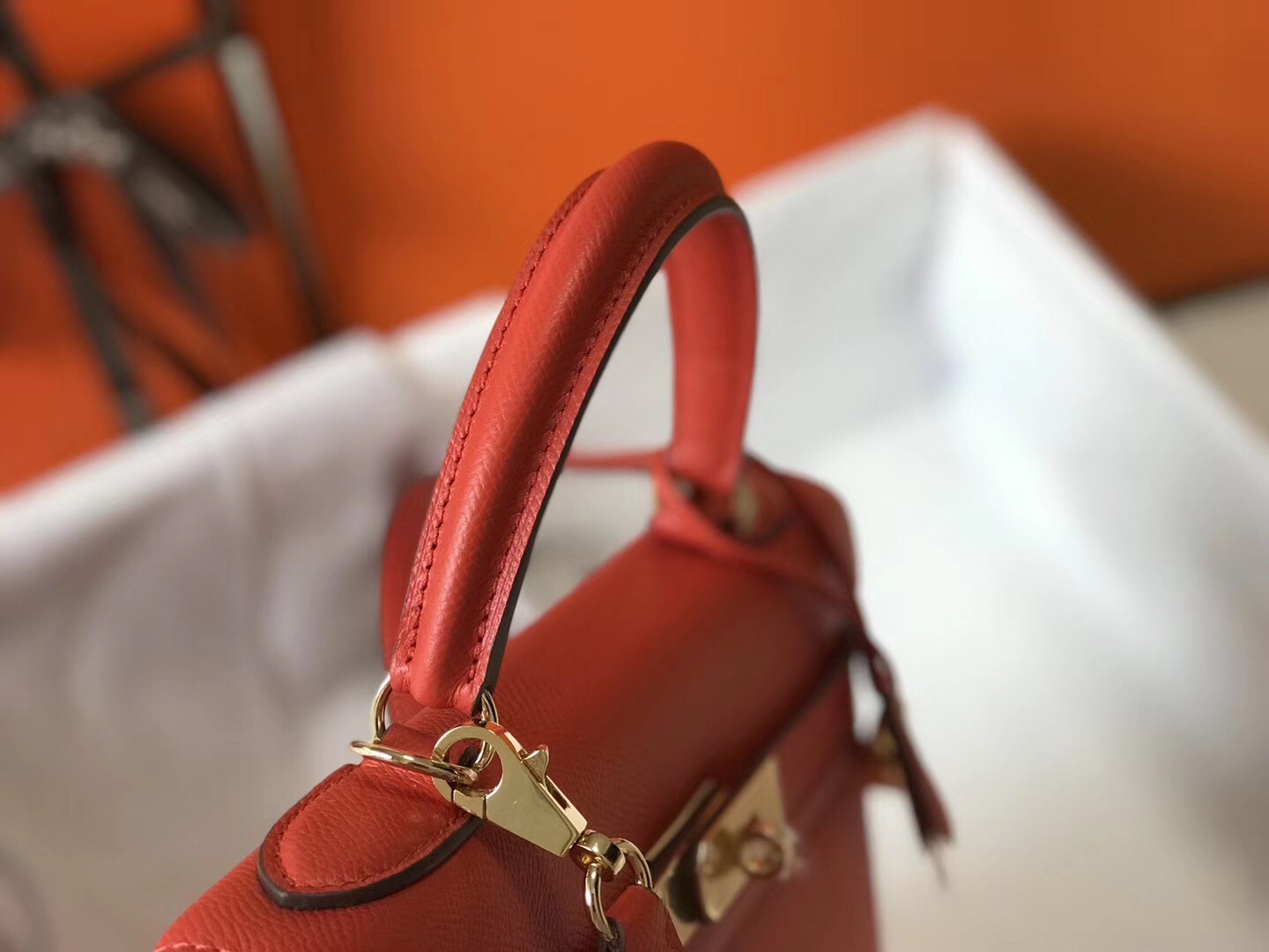 H**mes kelly 28cm sellier bag in red epsom leather